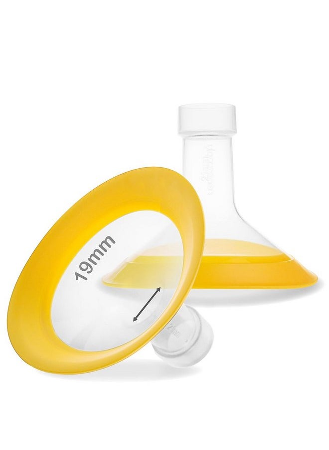 NENESUPPLY Nenesupply 19mm Oval Flanges Compatible with Medela Breast Pump Parts Replace 19mm Medela Flange Accessories. Work with Pump in Style Parts Symphony Parts Swing Maxi Harmony and Personalfit Flex  - Image 1