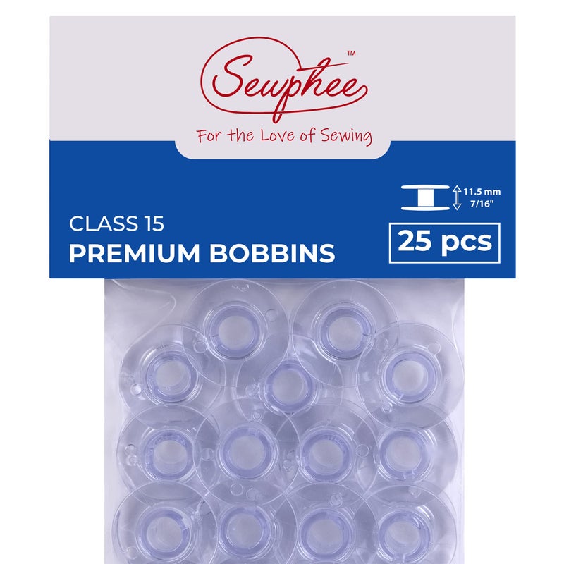 Sewphee Fits Brother Sewing and Embroidery Bobbins 25pcs SA156 Clear