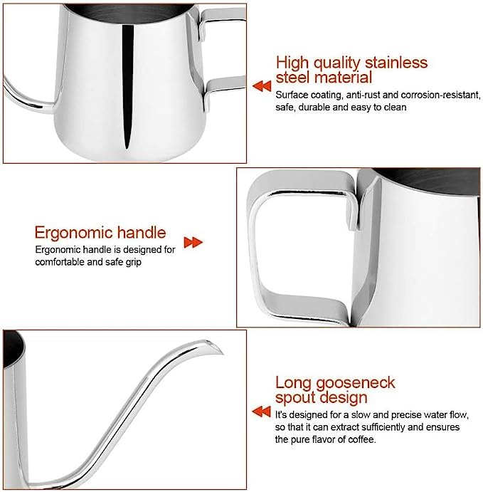 3d Creations Stainless Steel Coffee Pot Gooseneck Kettle Tea Kettle (600) ml. - Image 4