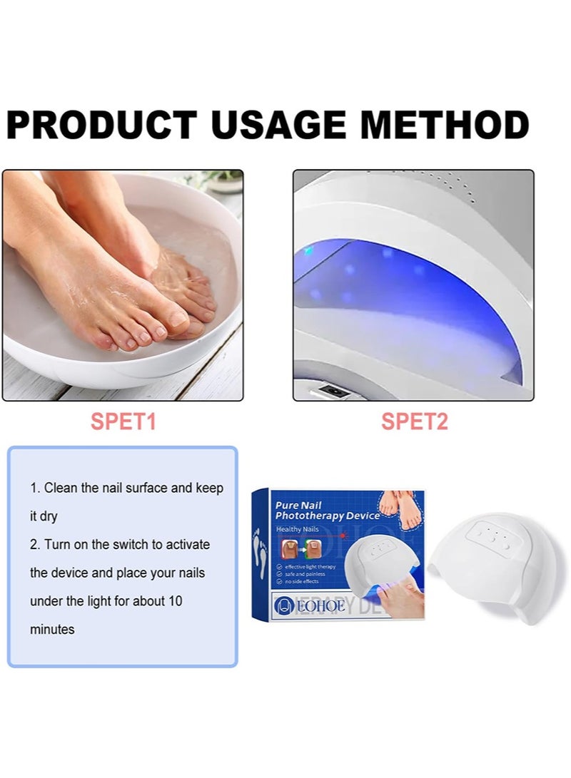 EOHOE Nail Fungus Cleaning Light Device for Multiple Toenail,Nail Fungus Treatment Device Nail Fungus Laser with 905nm Infrared Light + 470nm Blue Light for Fingernails and Toenails - Image 3
