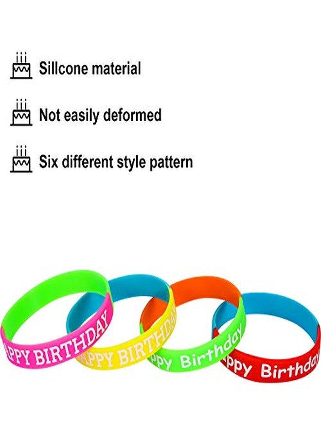 JOVITEC 48 Pcs Happy Birthday Rubber Bracelets Colored Silicone Bracelets for Teenagers Birthday Party Favors for Party Supplies (Classic Style) - Image 5