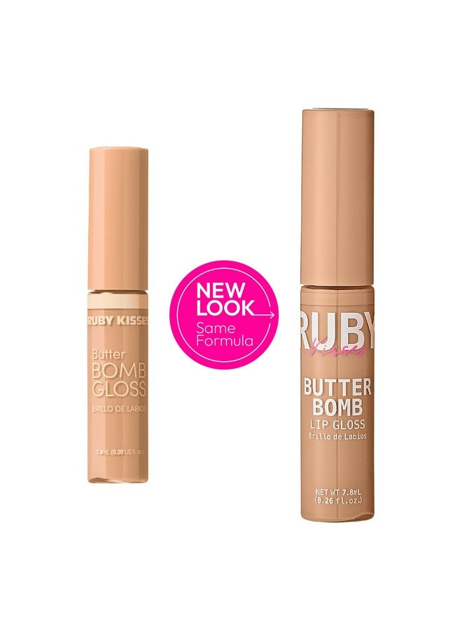 Ruby Kisses Lip Gloss Butter Bomb Gloss Non Sticky Lip Gloss Vitamin E Natural Nude Lip Makeup 7.8Ml (0.26 Us Fl.Oz) (White Lie) - Image 3