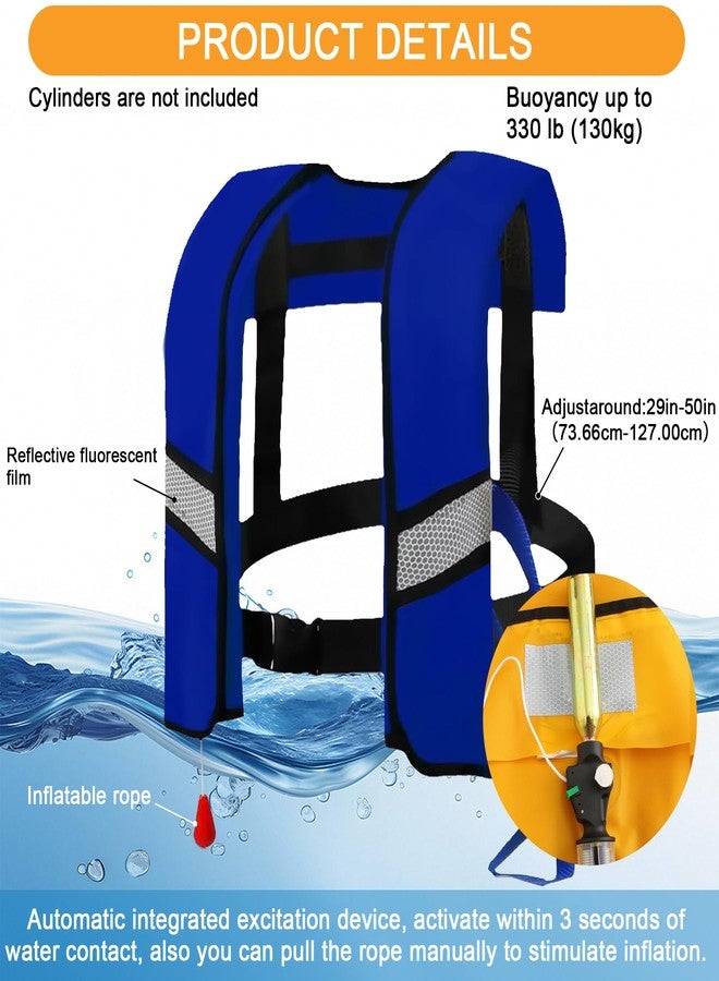 PQKEFO 3-Pack Life Jackets for Men Women - 150N Automatic Inflation Swim Vest,Lightweight &Breathable, - Image 2