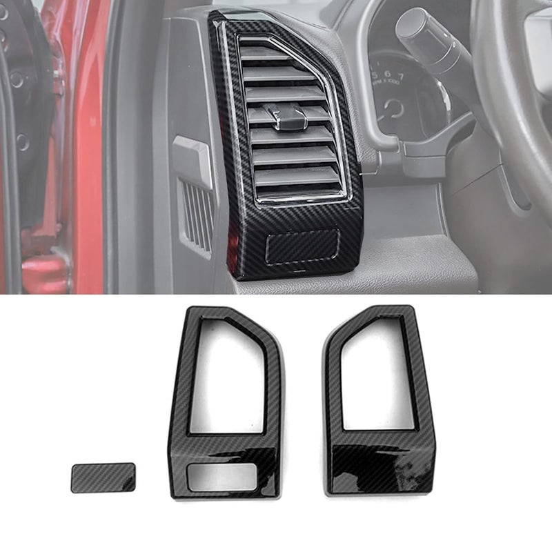 Keptrim for F-150 ABS Carbon Fiber Dash Air Conditioner Outlet Vent Trim for 2015-2020 Ford F150, 3pcs - Image 1