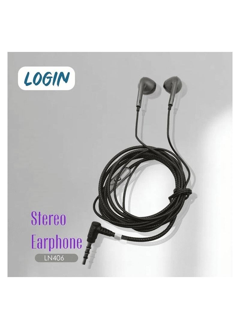 login LOGIN HD Sound Stereo Earphone Headset For Mobile Tab Laptop Hi-Fi Tone Quality 10mm Speaker 3.5mm Jack LN406  - Image 1