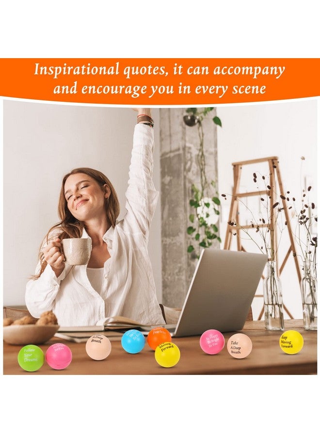 اوريهير 60 قطعة من كرات الضغط التحفيزية، اقتباسات ملهمة ومضحكة من كرات الرغوة الملونة، هدايا لتخفيف التوتر والإجهاد للمكتب، كرات صغيرة للقلق للإغاثة، وتحفيز العرض المشجع - Image 5