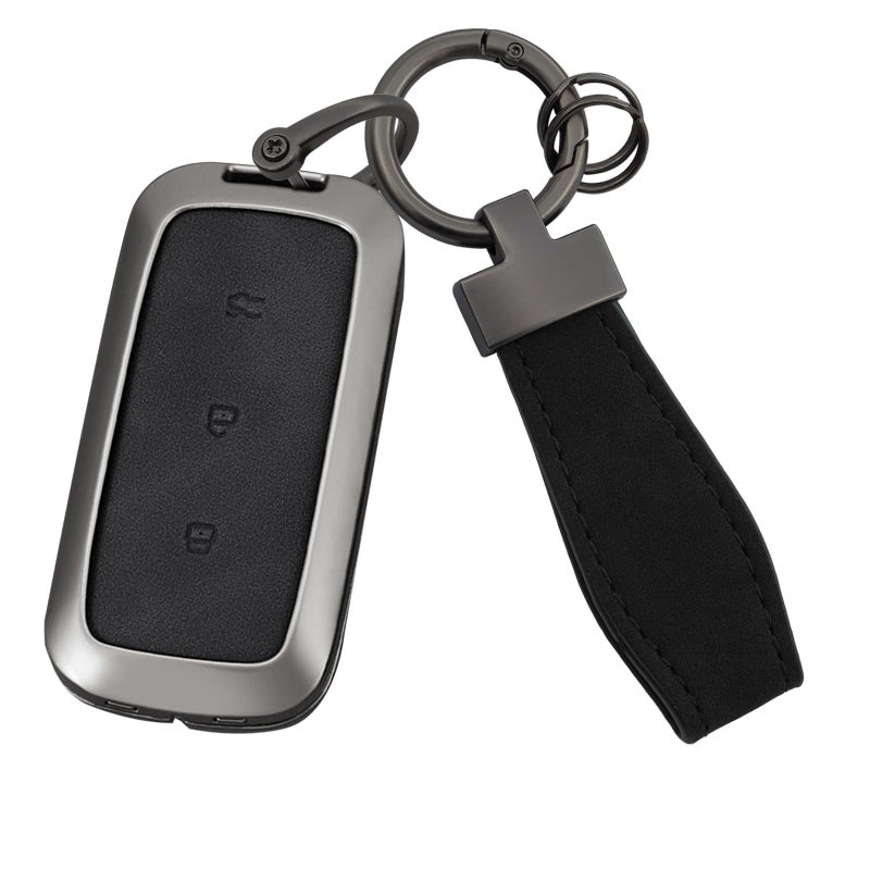 Leather And Zinc Alloy Key Fob Cover F Type Black For Geely Emgrand X7 EX7 Coolray 2019 2020 - Image 2