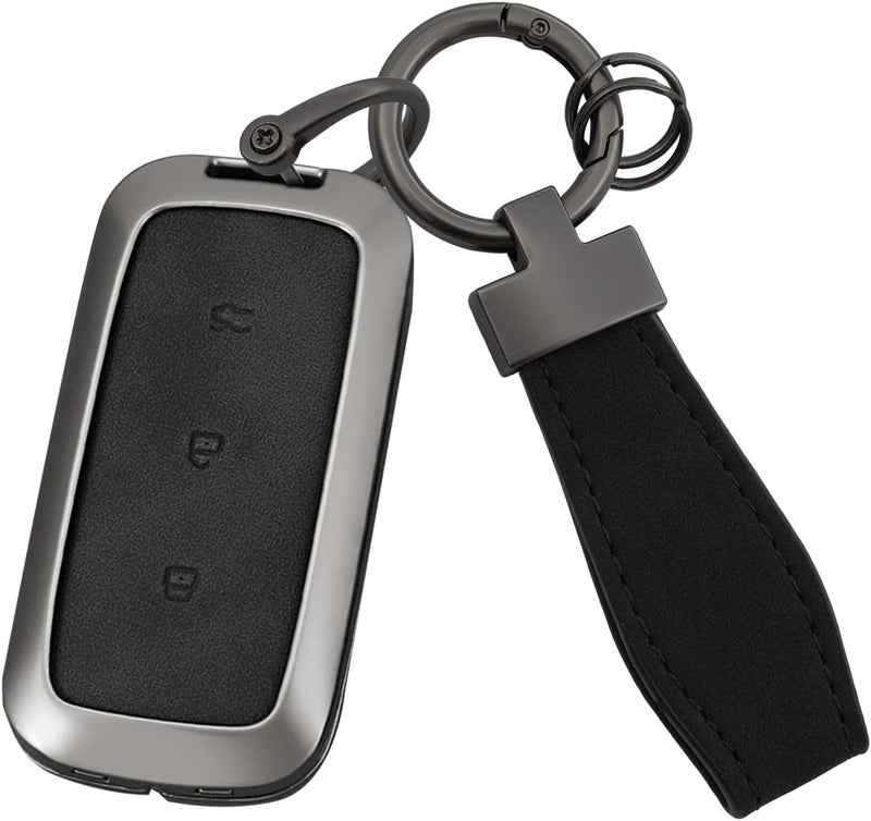 Leather And Zinc Alloy Key Fob Cover F Type Black For Geely Emgrand X7 EX7 Coolray 2019 2020 - Image 1