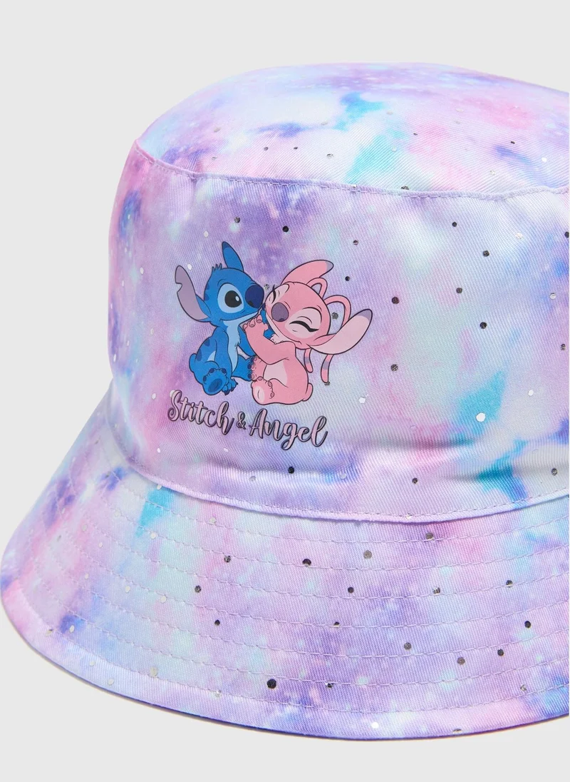 Matalan Girls Lilac Stitch Bucket Hat