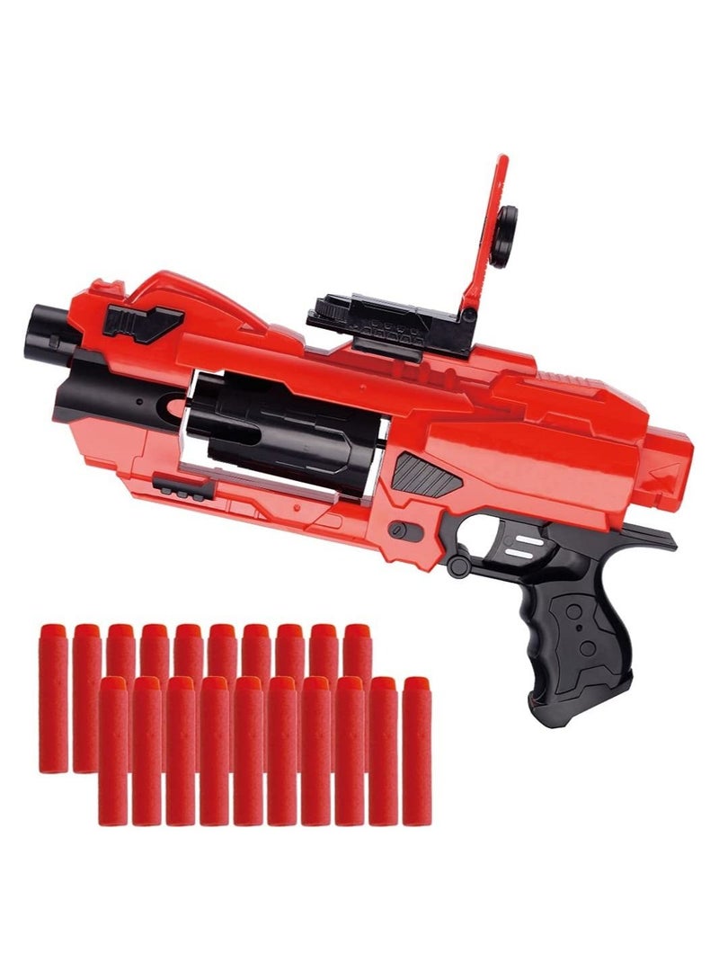 Kidwala Automatic hand blaster gun with 20 soft blasters, 6-dart rotating drum, Gift for Youth, Teens, Adults - Image 1