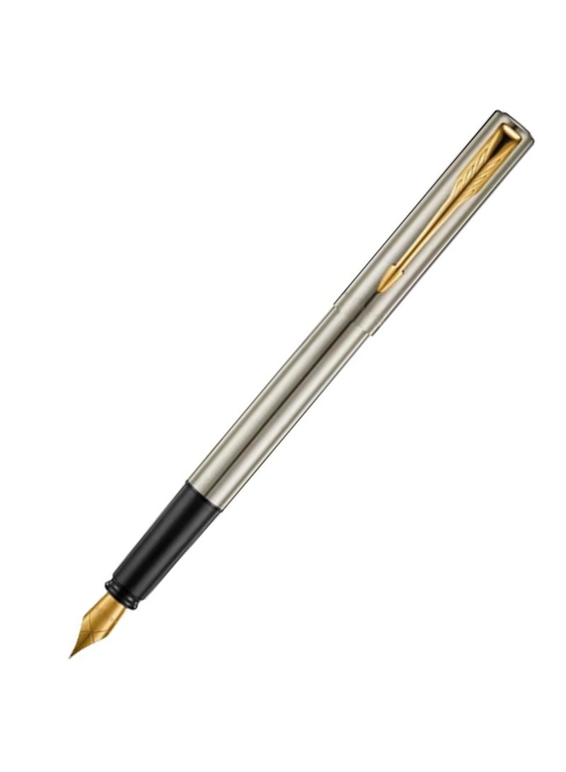 PARKER Vector XL Fountain Pen Fine Tip Silver Barrel With Gold Trim - Image 1