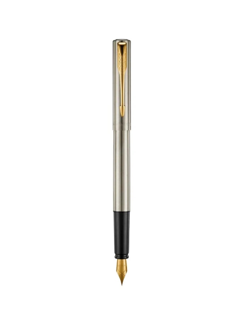 PARKER Vector XL Fountain Pen Fine Tip Silver Barrel With Gold Trim - Image 4