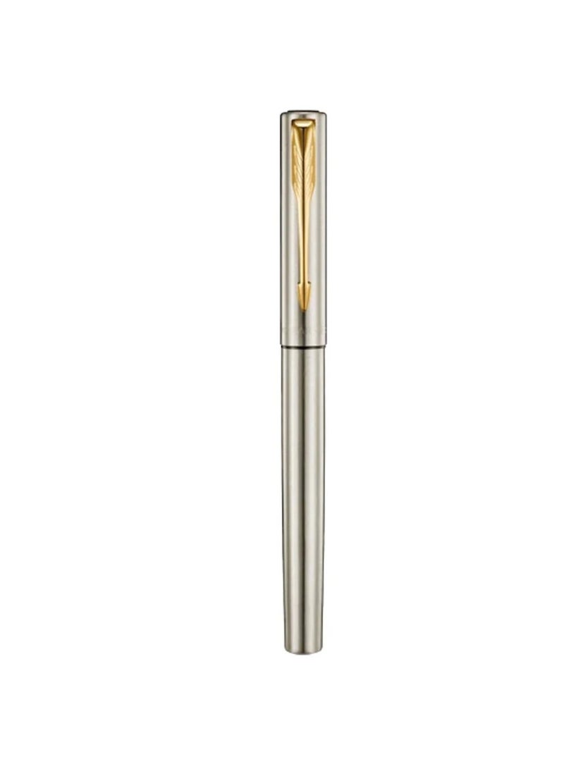 PARKER Vector XL Fountain Pen Fine Tip Silver Barrel With Gold Trim - Image 3