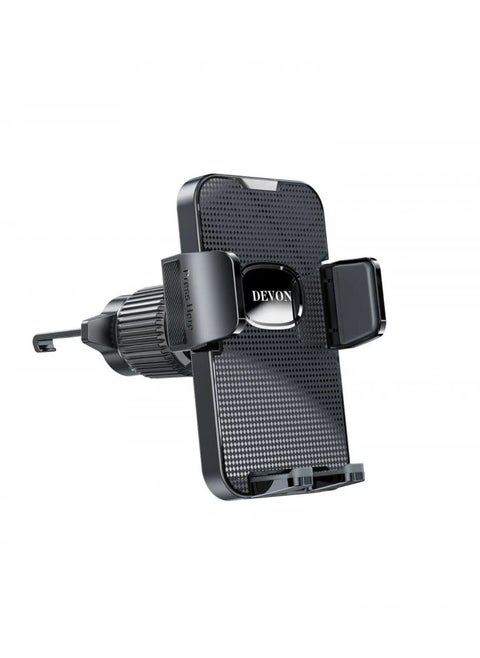 The mobile phone mount in the car's air conditioning vent is from Devon