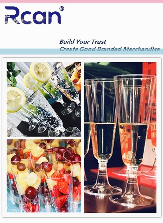 ركان 6 قطع من الأكواب البلاستيكية للاستعمال مرة واحدة ، مجموعة أكواب شفافة ، لعصير الماء والحلوى والقهوة والمشروبات الساخنة أو الباردة للاستخدام في المناسبات ، أكواب 5 أوقية - Image 2