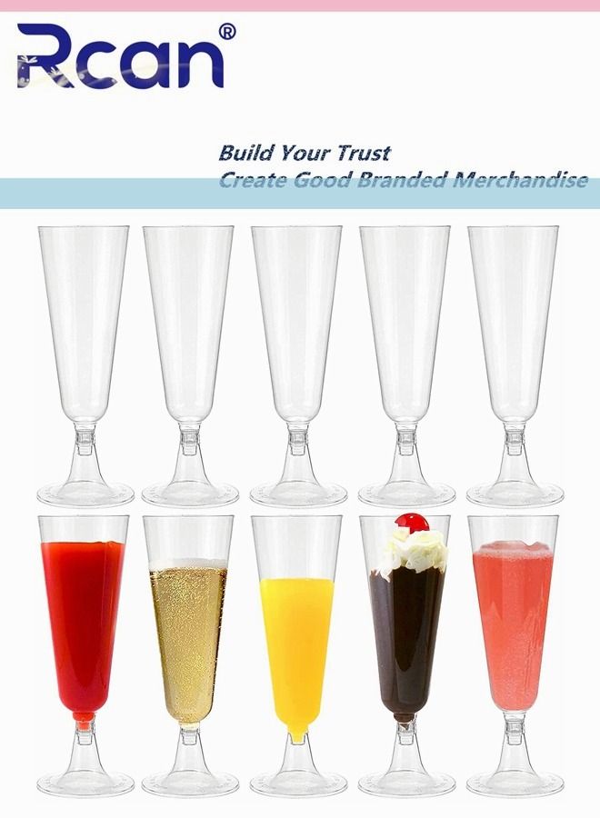 ركان 6 قطع من الأكواب البلاستيكية للاستعمال مرة واحدة ، مجموعة أكواب شفافة ، لعصير الماء والحلوى والقهوة والمشروبات الساخنة أو الباردة للاستخدام في المناسبات ، أكواب 5 أوقية - Image 5