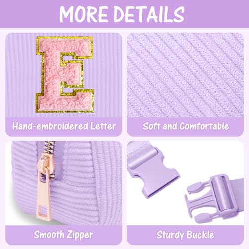 Gitus Girls Birthday Gifts for 10-16 Year Olds - Initial Fanny Pack Belt Bag Crossbody Bag - Trendy & Personalized Preppy Stuff (Lavender-E) - Image 4