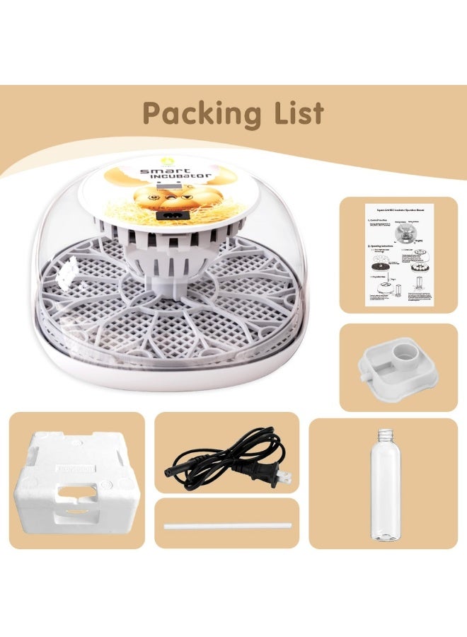 WALALLA 12 Egg Incubator for Hatching Chicken, Duck & Quail Eggs, Automatic Egg Turner Every 2 Hours, Digital Temperature Control, Humidity Monitoring, Transparent Lid, Egg Candler & Auto Water Refill - Image 5