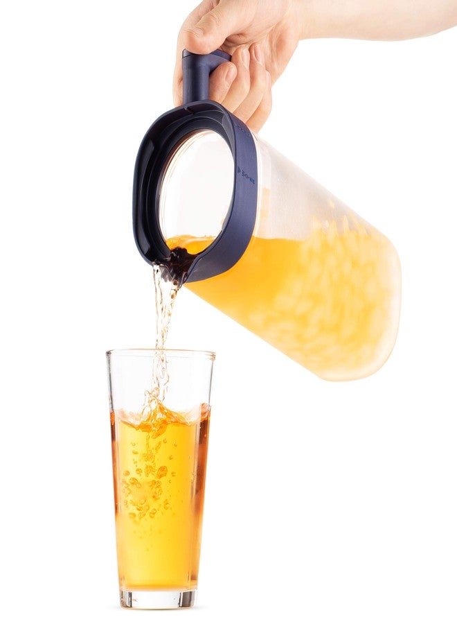 كوماكس طقم كوماكس من إبريقين بلاستيكيين للماء مع غطاء - خالٍ من مادة BPA، مناسب للشاي المثلج، آمن للاستخدام في الميكروويف وغسالة الصحون، مع أغطية لحفظ الشاي أو السانجريا أو العصائر، مناسب للثلاجة (سعة 2.1 لتر)، شفاف وأزرق - Image 5