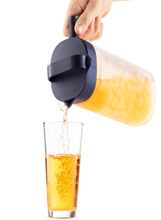 كوماكس طقم كوماكس من إبريقين بلاستيكيين للماء مع غطاء - خالٍ من مادة BPA، مناسب للشاي المثلج، آمن للاستخدام في الميكروويف وغسالة الصحون، مع أغطية لحفظ الشاي أو السانجريا أو العصائر، مناسب للثلاجة (سعة 2.1 لتر)، شفاف وأزرق - Image 4