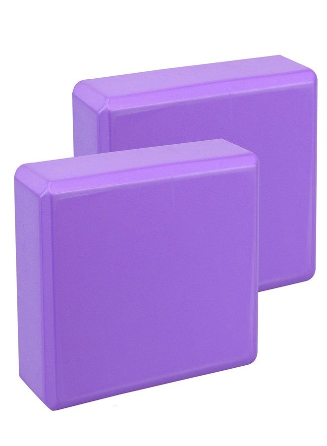 EXERZ Yoga Blocks 2Pcs Gym Bricks High Density Eva Foam (Purple) - Image 1