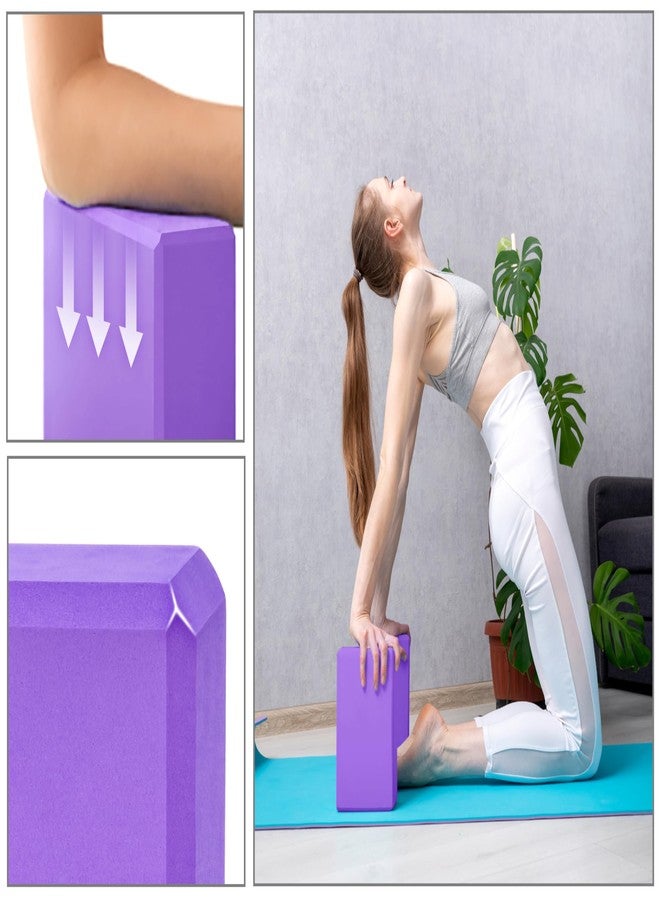 EXERZ Yoga Blocks 2Pcs Gym Bricks High Density Eva Foam (Purple) - Image 3