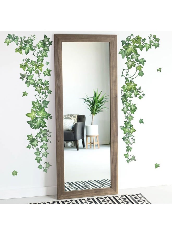 decalmile Green Vine Leaves Wall Decals Hanging Evergreen Ivy Plants Wall Stickers Living Room Bedroom Office Wall Decor - Image 3
