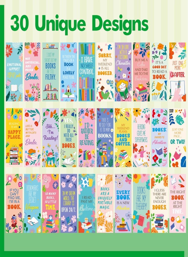 Gethelud 120 PCS Book Lover Bookmarks, 30 Unique Designs Double-Sided Read Accessories Page Markers Reading Bookmarks for Women, Men, Kids, Adults, Students, Book Lovers All Ages - Image 3