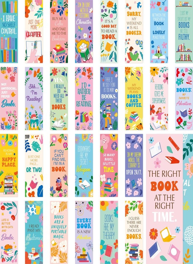 Gethelud 120 PCS Book Lover Bookmarks, 30 Unique Designs Double-Sided Read Accessories Page Markers Reading Bookmarks for Women, Men, Kids, Adults, Students, Book Lovers All Ages - Image 1