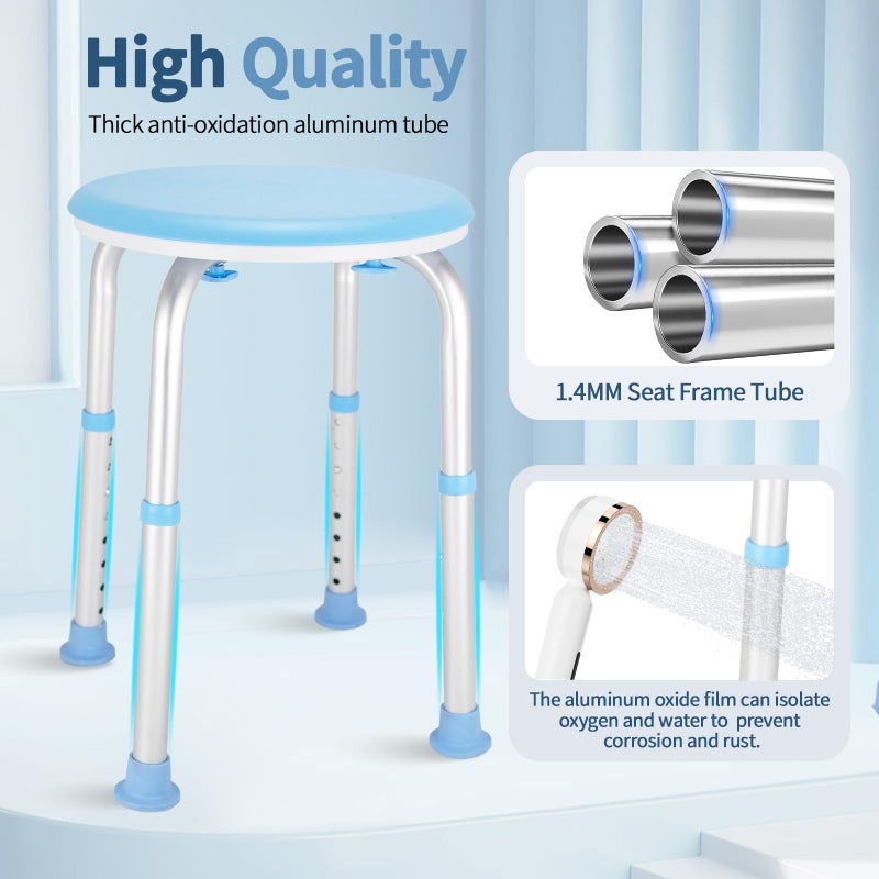 pxsulliao FSA/HSA Adjustable Swivel Bath Seat Shower Chair for Inside Shower, Shower Seat for Inside Tub Bathroom Bench Bath Chair for Elderly and Disabled,Eligible 350 lbs Adjustable Shower Stool - Image 3
