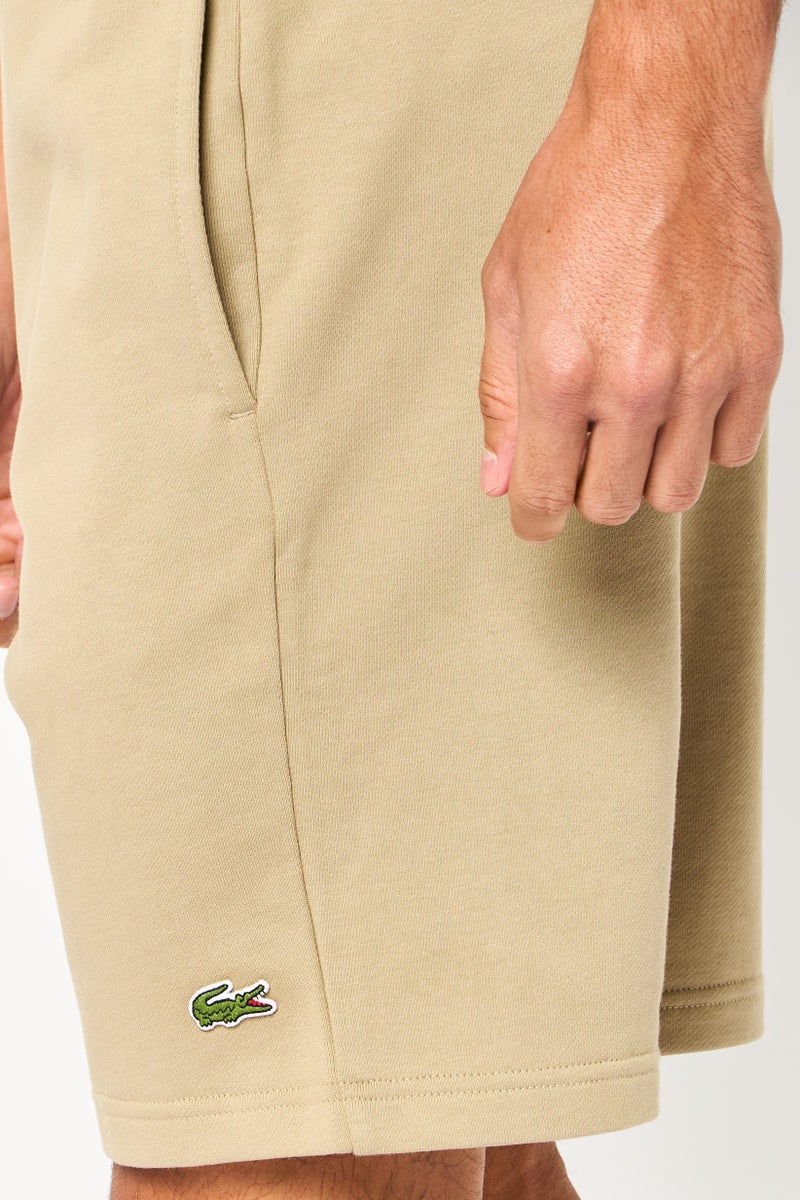 LACOSTE Men Embroidered Logo Basic Shorts, Khaki - Image 3