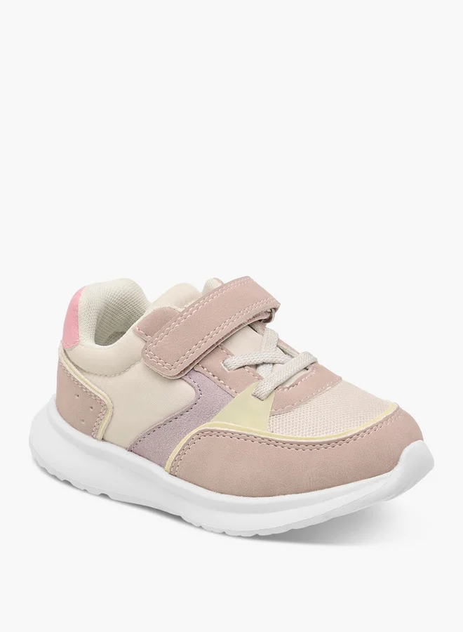 Barefeet Girls Colourblock Sneakers with Hook and Loop Closure