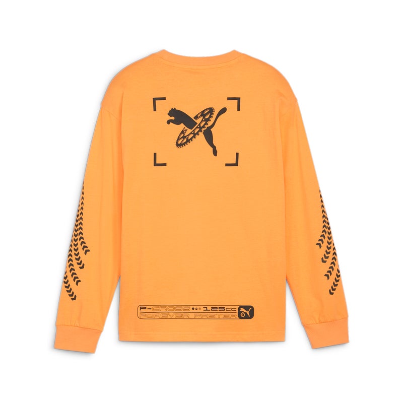 PUMA CLASSICS XCNTRY BKR Boys Orange Long Sleeve T-shirt - Image 5