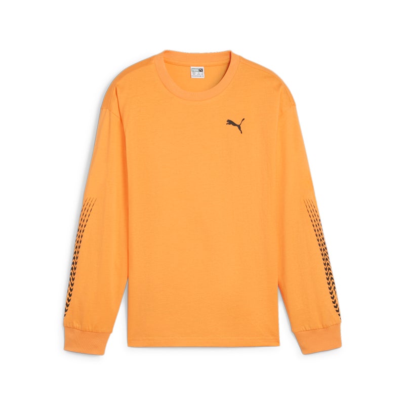 PUMA CLASSICS XCNTRY BKR Boys Orange Long Sleeve T-shirt - Image 4