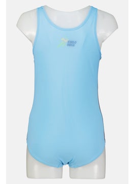 Adidas Women Graphic Print One Piece, Light Blue  - Image 2