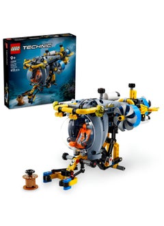 LEGO Technic Deep-Sea Research Submarine Toy - Vehicle Set with Spinning propellers, Air tanks and a cockpit for Imaginative Play - Birthday Gift for 9+ Year Old Boys & Girls 42201 (413 pieces)  - Image 1