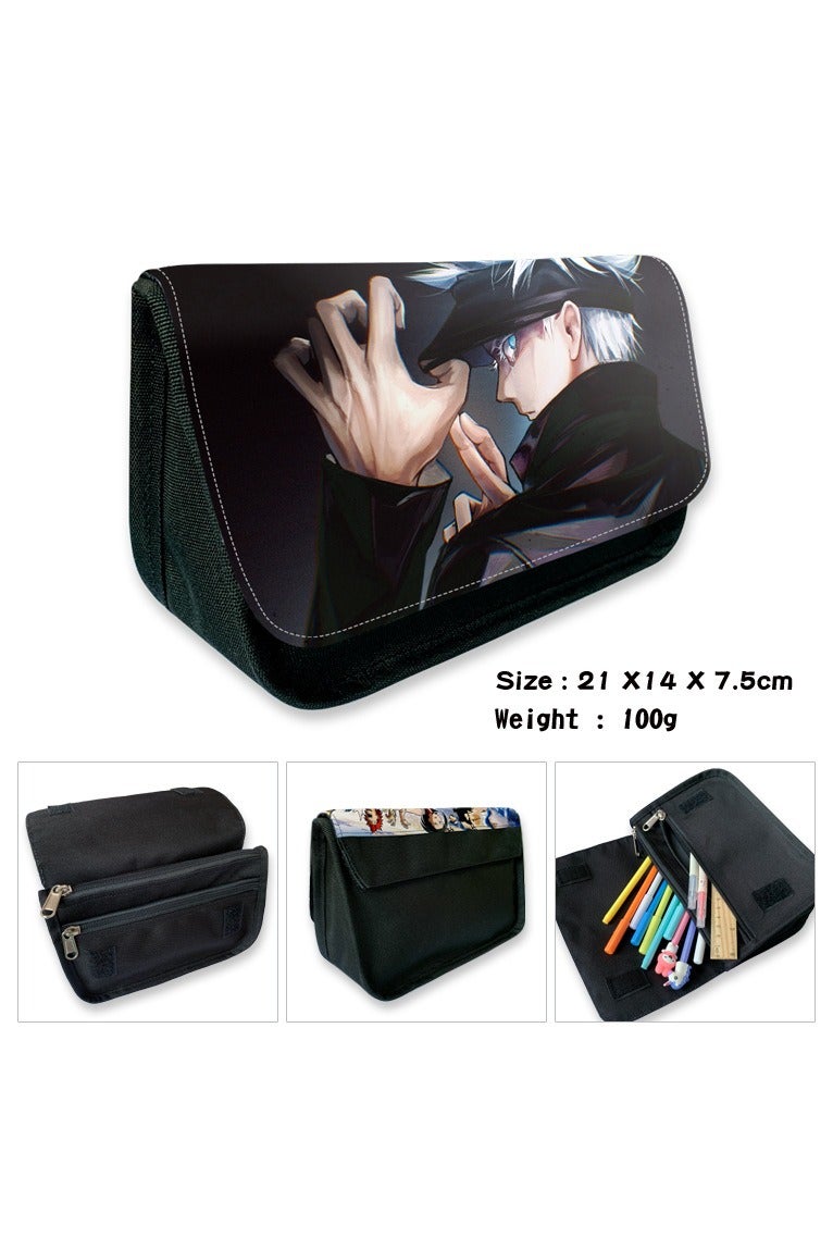 general Anime Spell Return Peripheral Velcro Canvas Pencil Case Pencil Case Pencil Case Pencil Case to meet the storage needs of daily learning stationery - Image 1