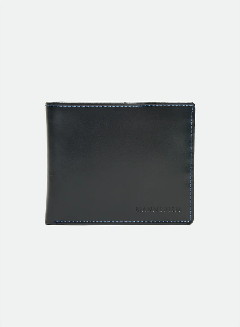 مانرزم The Vector Dual-Tone Leather Pass Case Wallet – Black & Blue