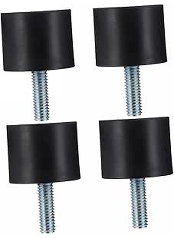 4pcs Black Shock Absorbing Rubber Pads Threaded Isolators for Air Compressor Machine Stability - Image 1