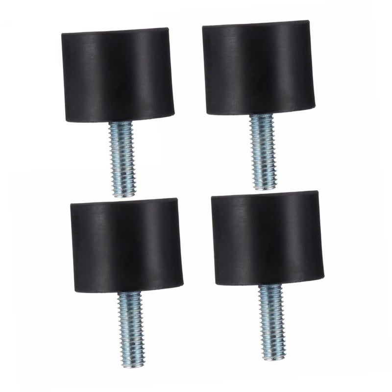 4pcs Black Shock Absorbing Rubber Pads Threaded Isolators for Air Compressor Machine Stability - Image 2