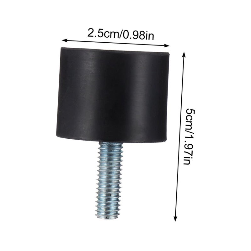 4pcs Black Shock Absorbing Rubber Pads Threaded Isolators for Air Compressor Machine Stability - Image 3