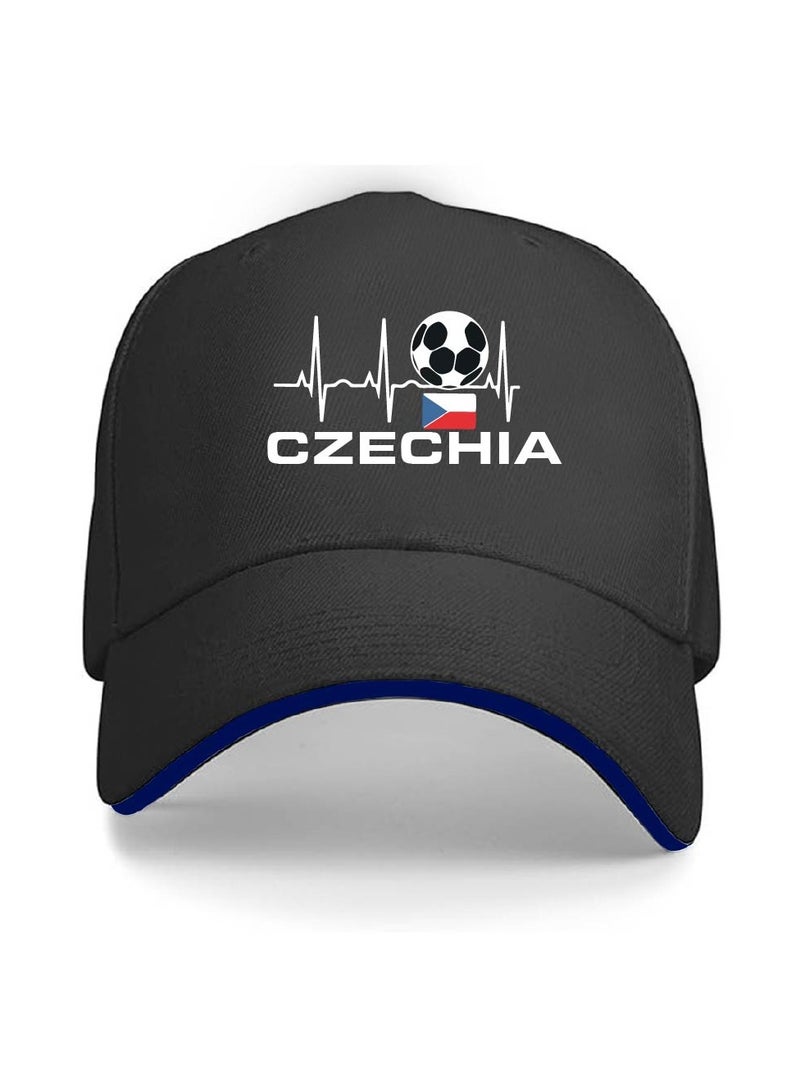 برينت شوب فور مي قبعة كرة القدم للبالغين من الجنسين من تشيكيا لكل من الرجال والنساء مع قفل بإبزيم معدني قابل للتعديل - مثالية لمحبي كرة القدم، وأيام المباريات، والأنشطة الخارجية، والارتداء اليومي - Image 1