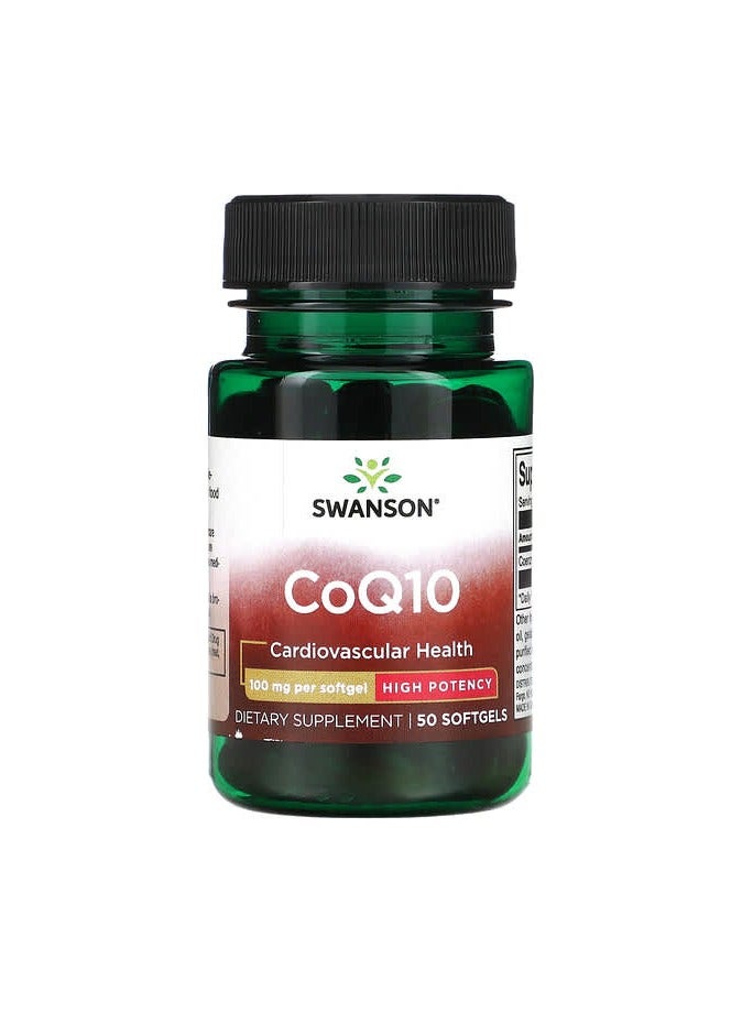 SWANSON CoQ10, High Potency, 100 mg, 50 Softgels