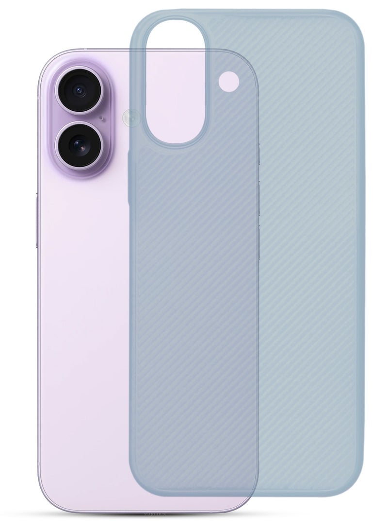 2 Packs Case Cover for iPhone 17 - Sturdy Durable Ultra-Thin Case - Air Skin Line Design Transparent Back Cover - Drop Protection Cover with 3D Screen Protector - Light Blue - Image 2