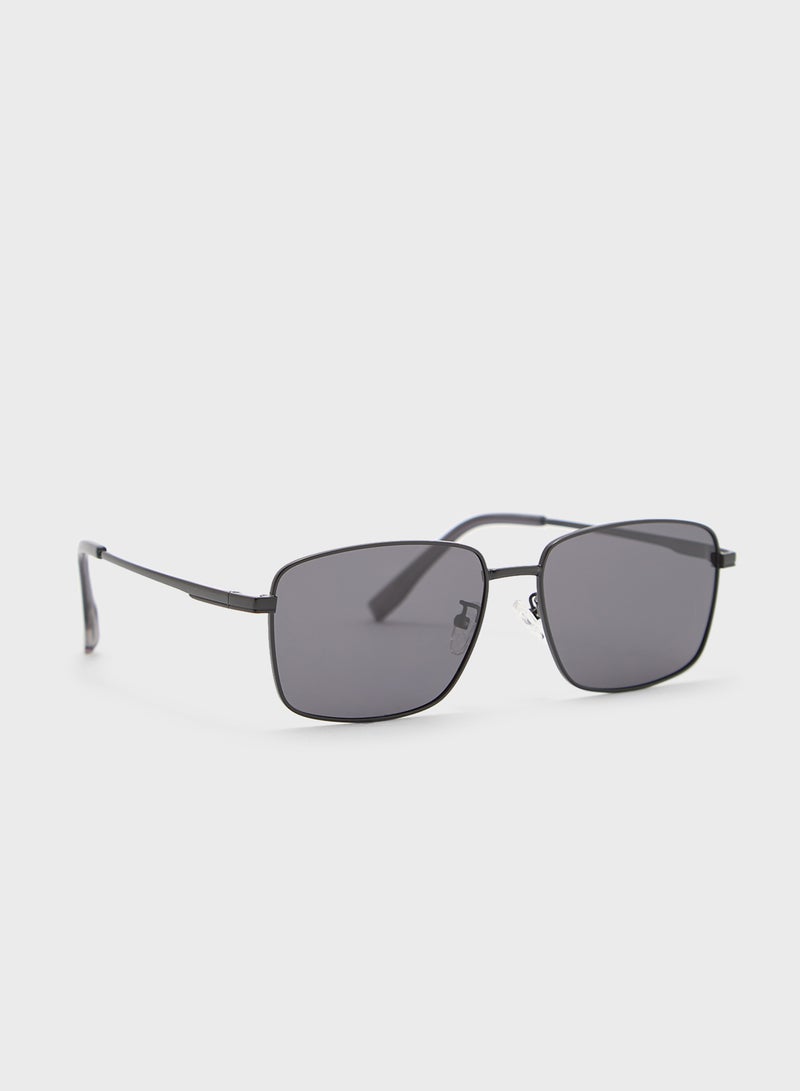 Robert Wood Polarized Lens Square Aviator Sunglasses - Image 1