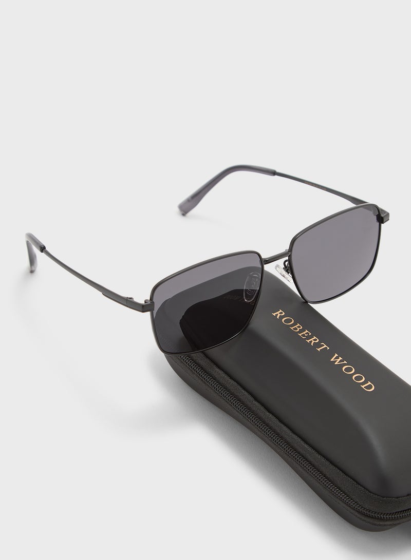 Robert Wood Polarized Lens Square Aviator Sunglasses - Image 5