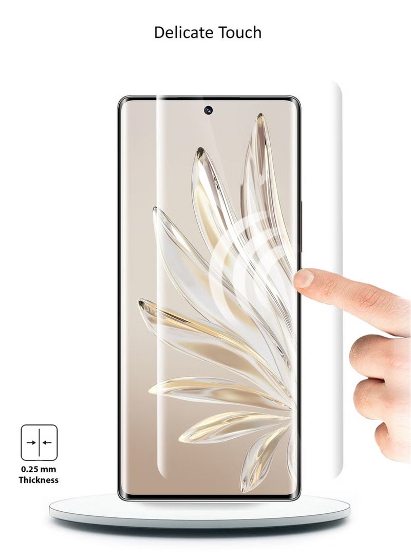 Honor 200 5G Premium Tempered Glass Design For Honor 200 5G Smartphone Advanced Border Less Full Edge To Edge UV Screen Protector And Easy Installation Kit - Image 2