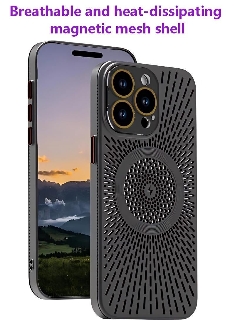 جراب iPhone 16 Pro يسمح بمرور الهواء مع خاصية تبديد الحرارة، متوافق مع الشحن المغناطيسي، يوفر حماية وراحة ممتازتين، شحن لاسلكي سهل، تصميم متين وأنيق - Image 1