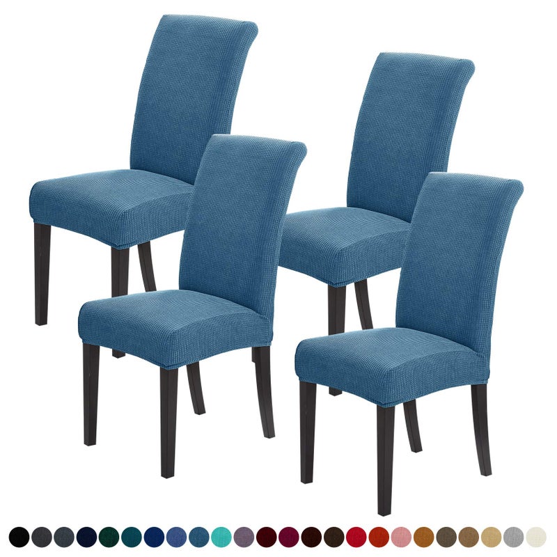 Joccun Chair Covers for Dining Room Set of 4Chair Slipcovers Stretch Dining Room Chair Covers Seat ProtectorWashable Parsons Chair Cover for HomeHotelBanquetDark Blue4 Pack