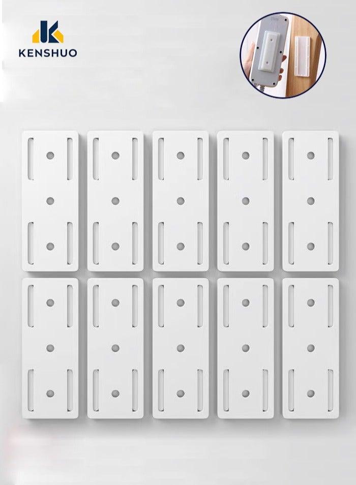 KENSHUO Self Adhesive Power Strip Holder 10pcs Self Adhesive Socket Organizer, Holder, Simplest Mount For Board, Remote Control Stored In The Kitchen, Home And Office  - Image 1